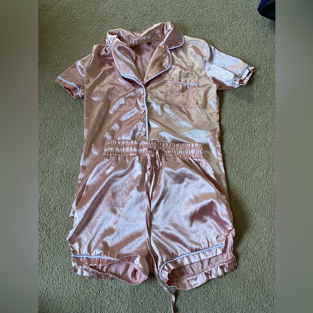 Pink Silk Pajama Set